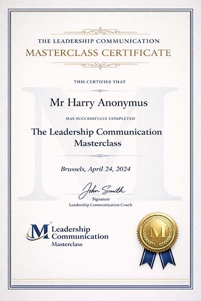 Masterclass certificate Masterclass certificate